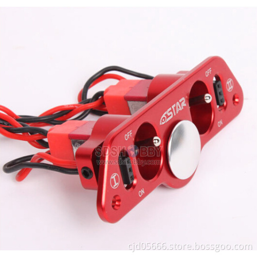6STARHOBBY Heavy Duty Metal Dual Power Switch with Fuel Dot for RC Airplane